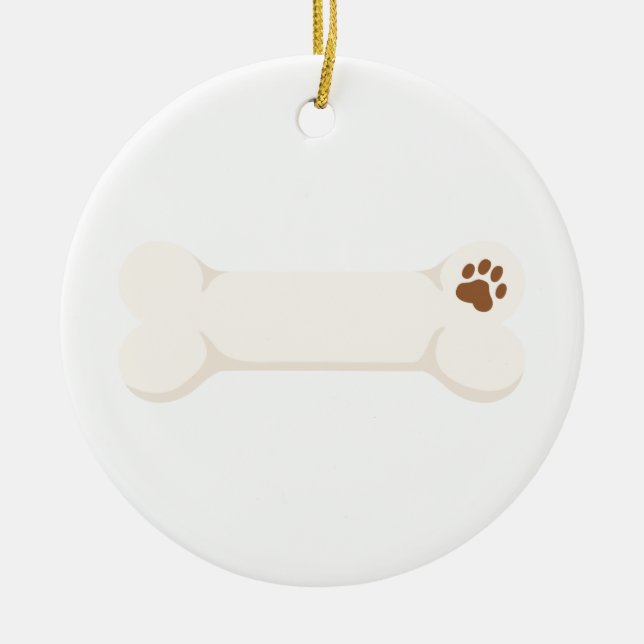 Dog Bone Ceramic Ornament (Front)