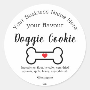 Dog bone Custom doggie cookie Classic Round Sticker