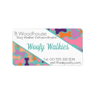 dog bone design business Stationery Label