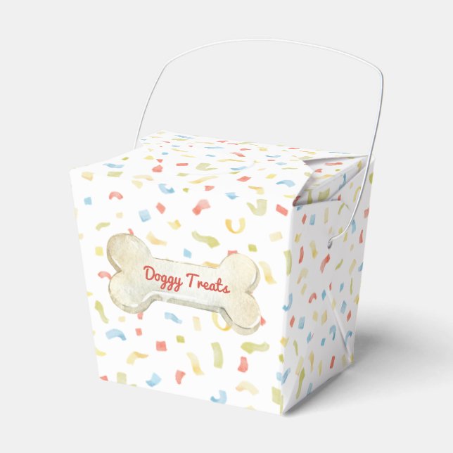 Dog Bone Doggy Treats Favour Box (Front Side)