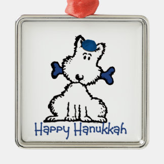 dog & bone hanukkah metal ornament
