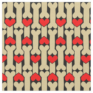 Dog Bone Hearts Fabric