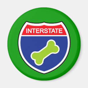 Dog Bone Interstate Sign Magnet