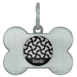 Dog Bone Pattern Framed Pet Tag