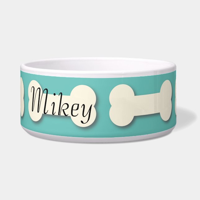 Dog Bone Pattern Name Any Colour Bowl (Front)