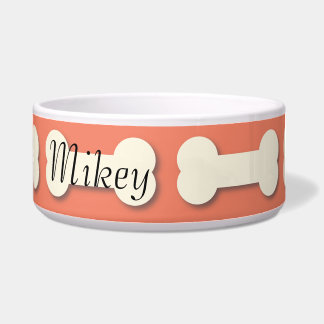Dog Bone Pattern Name Any Colour Bowl