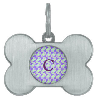 Dog Bone & Paw Monogram Pet Tag