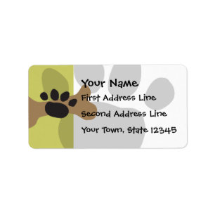 Dog Bone & Paw Print Label
