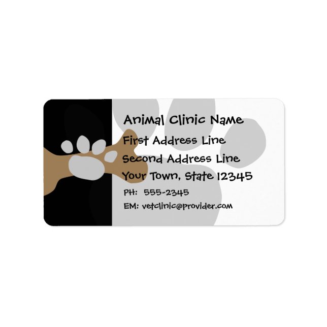 Dog Bone & Paw Print Label (Front)