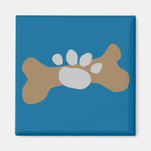 Dog Bone & Paw Print Magnet