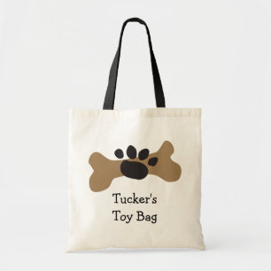 Dog Bone & Paw Print Tote Bag