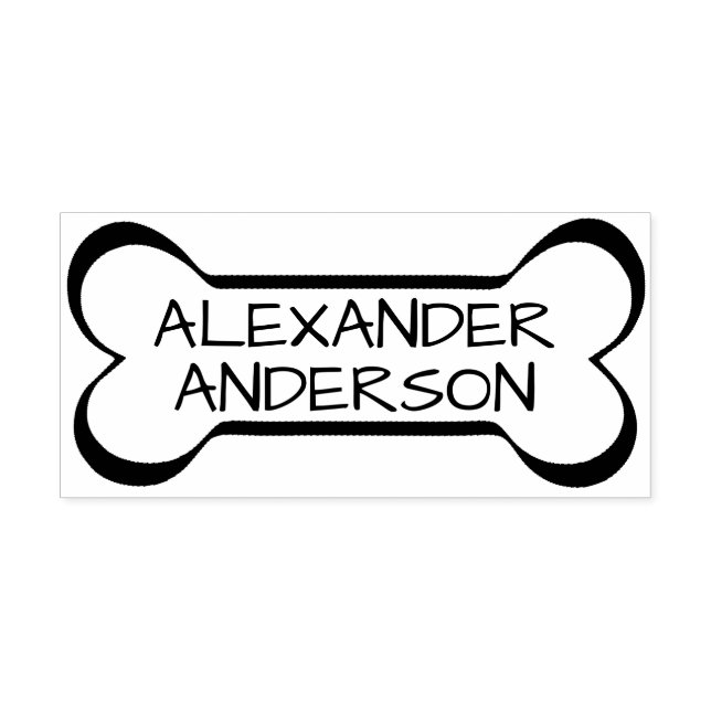 Dog Bone Personalise Rubber Stamp (Imprint)