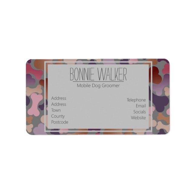 dog bone pet services label (Front)