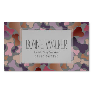 dog bone pet services Magnetic business card