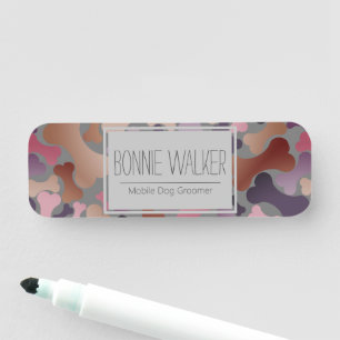 dog bone pet services name tag