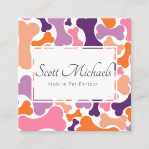 dog bone pet services square business card