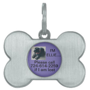 DOG BONE PET TAG CUSTOM BURNISHED SILVER