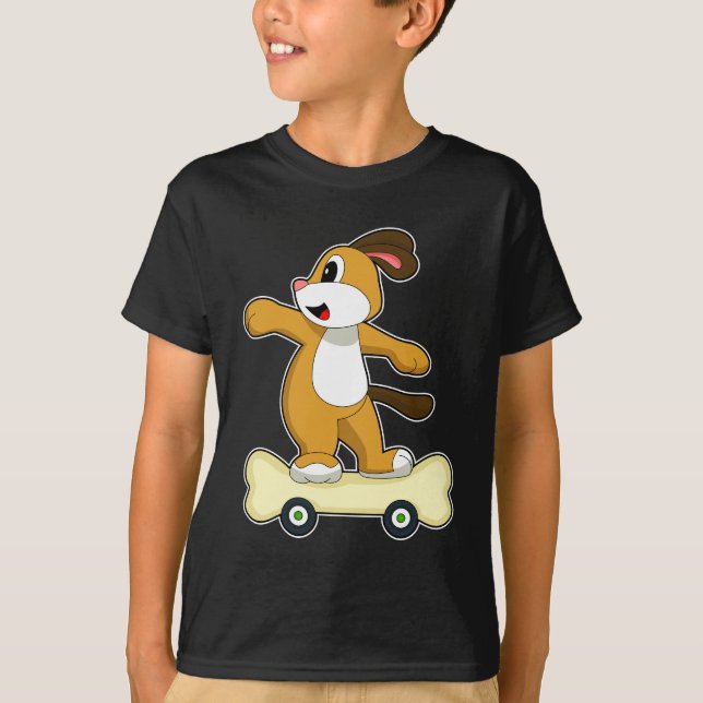 Dog Bone Skater Skateboard T-Shirt (Front)