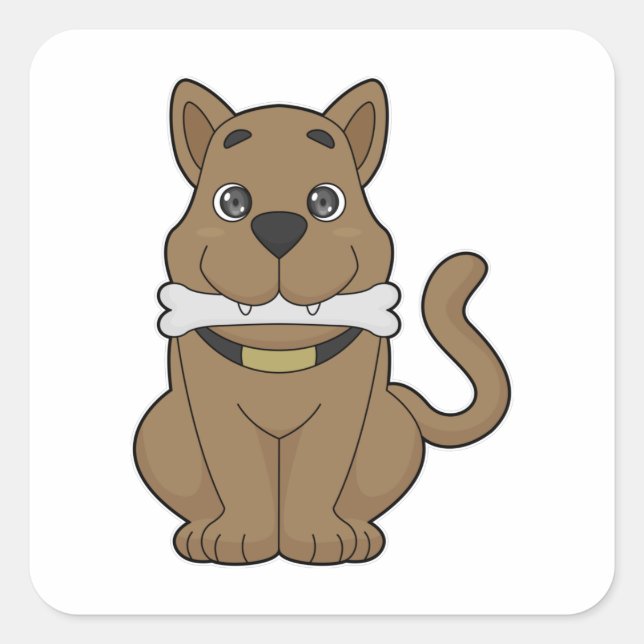 Dog Bone Square Sticker (Front)
