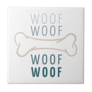Dog Bone Woof Ceramic Tile