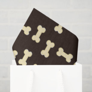 Dog bones on brown tissue paper