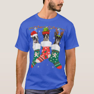 Dog Boston Terrier Christmas Socks Funny Xmas Paja T-Shirt