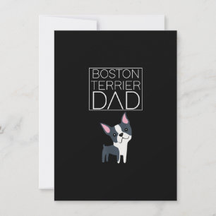 Dog Boston Terrier Dad  Mens  I Love Cute Funny Thank You Card