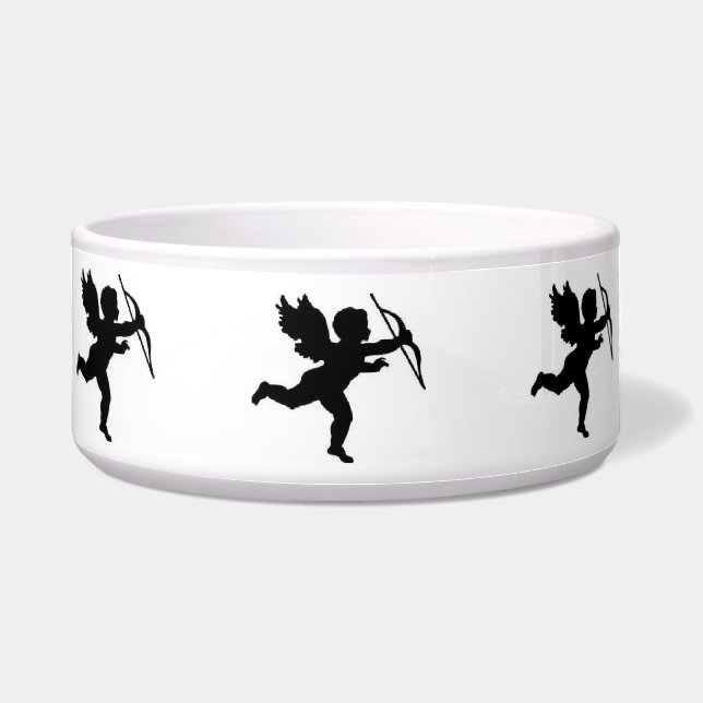 Dog Bowl Cupid Plain Black (Front)