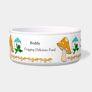 Dog Bowl Frogging Delicious Food Mushroom 