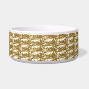 Dog Bowl Gold Ribbe Large Band
