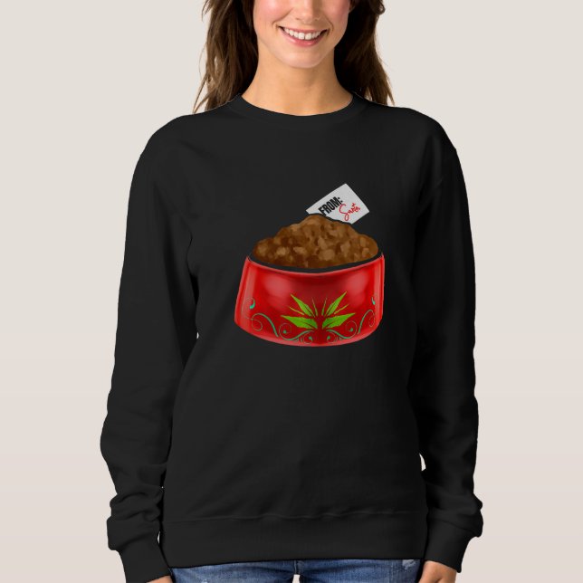 Dog   Bowl Of Dog Food From Santa On Christmas Sweatshirt (Front)