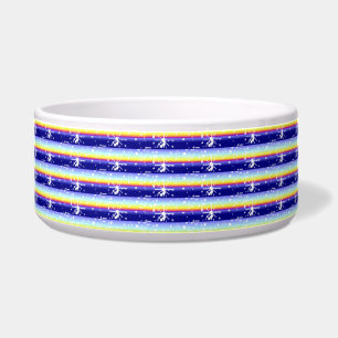 Dog Bowl Purple Blue Pink Striped