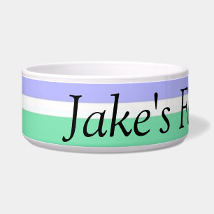 Dog Bowl Purple Green Stripe