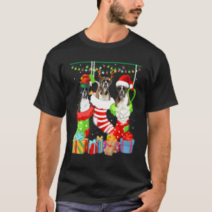Dog Boxer Christmas Socks  Xmas Pajama Pet Puppy T-Shirt