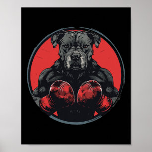 Dog Boxer Fighter Boxing Men Women Kids  Poster