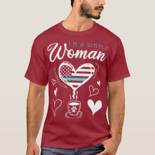 Dog Breed Coffee Bean Im A Simple Woman American T-Shirt