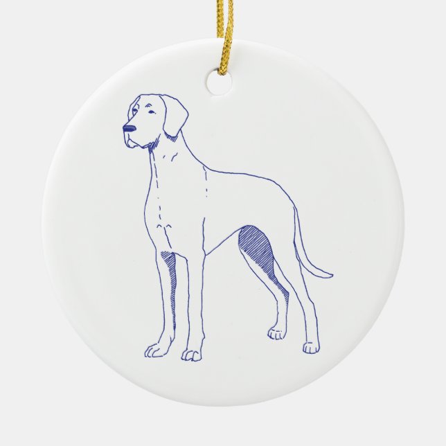 Dog breed Great Dane Ceramic Ornament (Front)