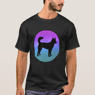 Dog Breed Kai Ken Dog Silhouette Space Galaxy T-Shirt
