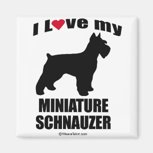 "DOG BREED" - MINIATURE SCHNAUZER - "I LOVE MY MIN MAGNET