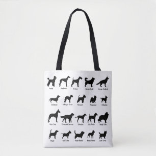 Dog Breed Silhouettes Slogan: A Pawsitively Cute Tote Bag