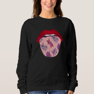 Dog Breed Tongue  French Bulldog Sweatshirt