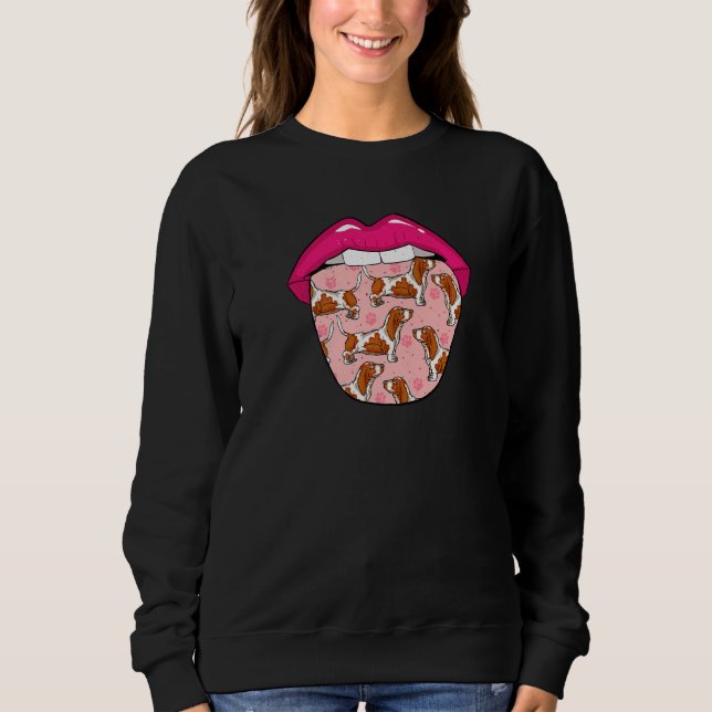 Dog Breed Tongue Pet  Basset Hound Sweatshirt (Front)