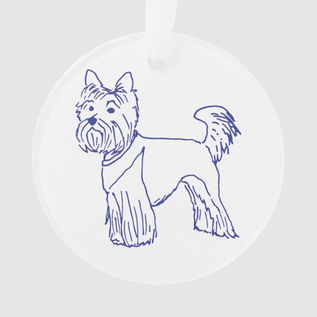 Dog breed Yorkshire Terrier Ornament (Front)