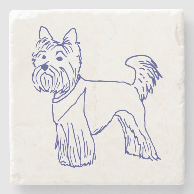 Dog breed Yorkshire Terrier Stone Coaster (Front)