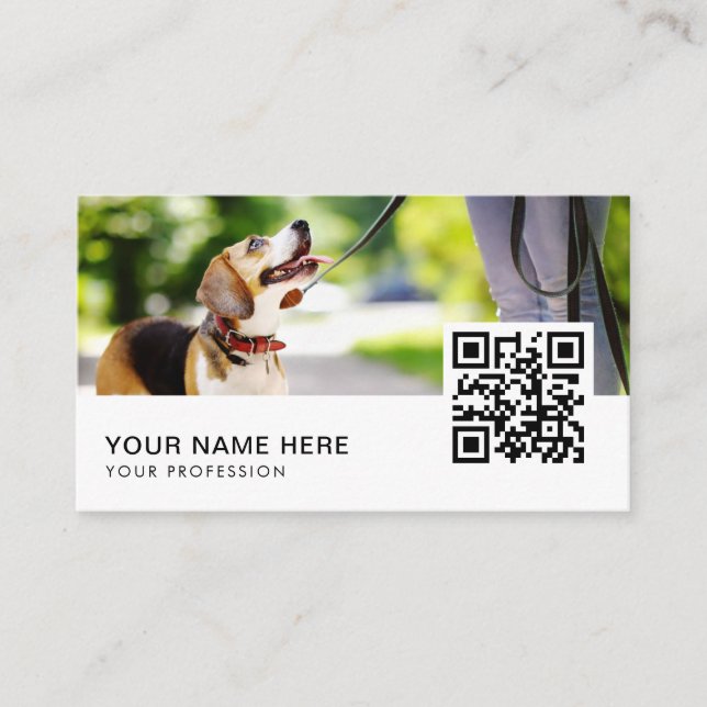 dog breeder business cards QR Code  (Front)