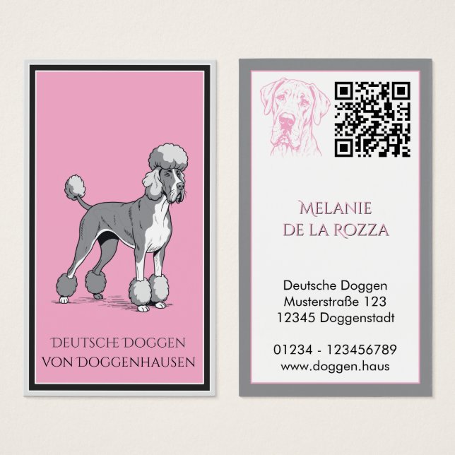 Dog Breeder QR Code Kennel grey (Front & Back)