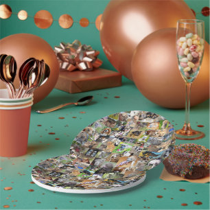 Dog Breeds Photo Collage, Paper Plate