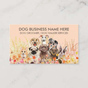 Dog Breeds Puppy Pet Sitter Business Card