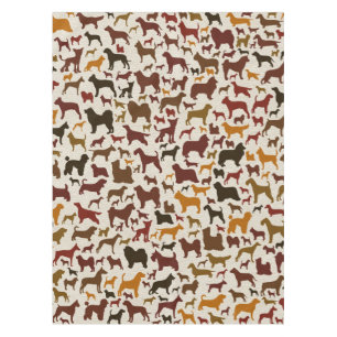 Dog breeds Silhouettes Pattern Tablecloth