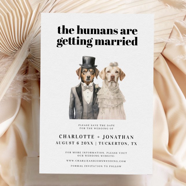 Dog Bride and Groom Funny Wedding Save the Date (Creator Uploaded)